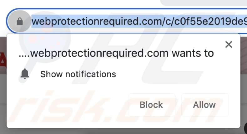 MacOS Is Infected - Virus Found Notification Zwendelwebsite vraagt toestemming voor het verzenden van meldingen op Chrome