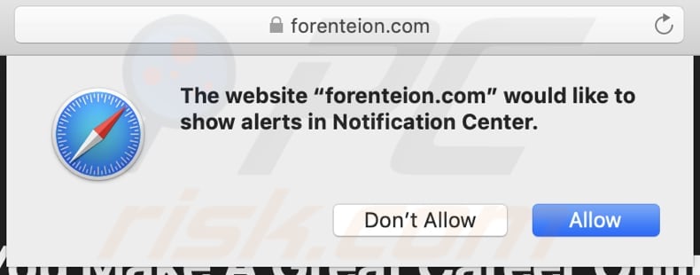 MacOS Is Infected - Virus Found Notification Zwendelwebsite vraagt om toestemming voor het verzenden van meldingen op Safari