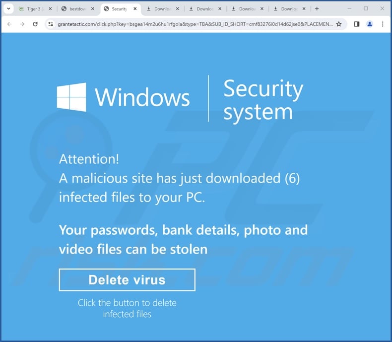 Malicious Site Has Downloaded Infected Files To Your PC oplichterij