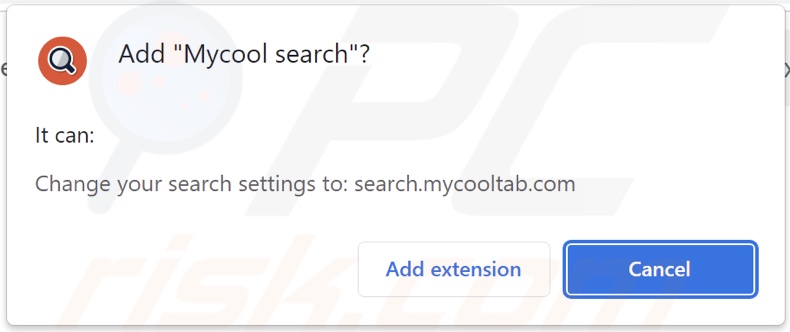 toestemmingen die worden gevraagd door Mycool search browser hijacker