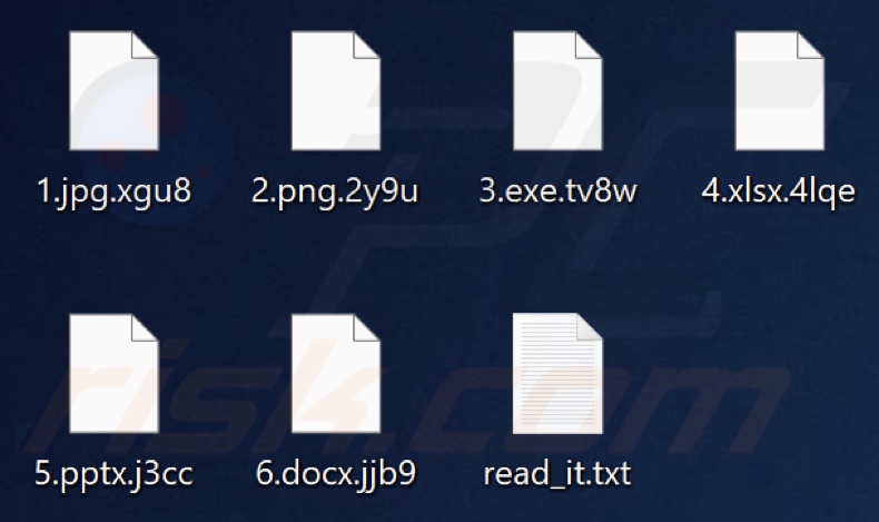 Bestanden versleuteld door PIRAT HACKER GROUP ransomware (extensie bestaande uit vier willekeurige tekens)