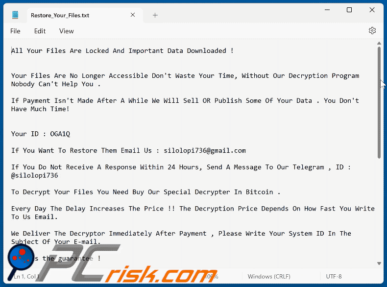 RCRU64 ransomware losgeldbriefje Restore_Your_Files.txt als gif