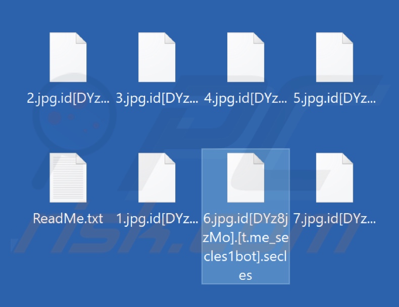 Files encrypted by Secles ransomware (.secles extension)