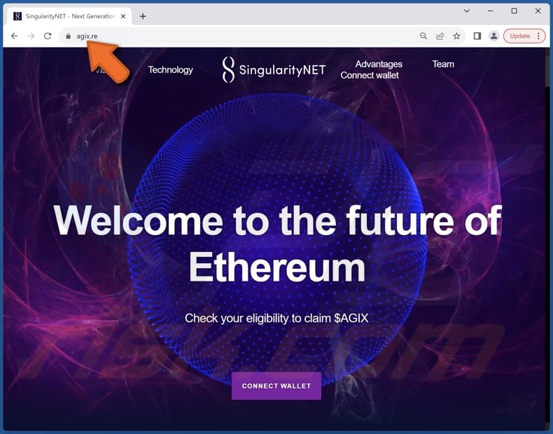 Nep SingularityNET website (agix[.]re)
