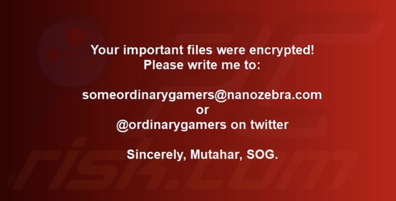 SomeOrdinaryGamers Mutahar ransomware bureaubladachtergrond