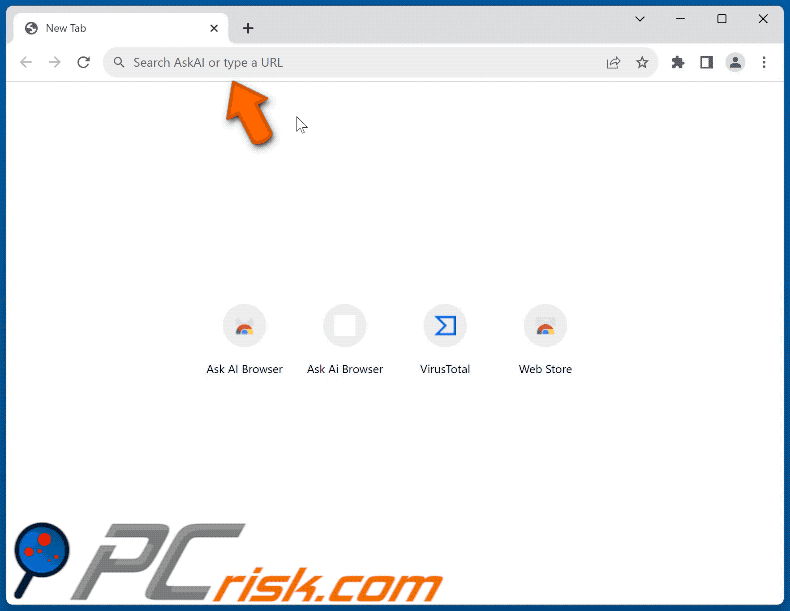 Ask AI browser hijacker askaibrowser.com resultaten