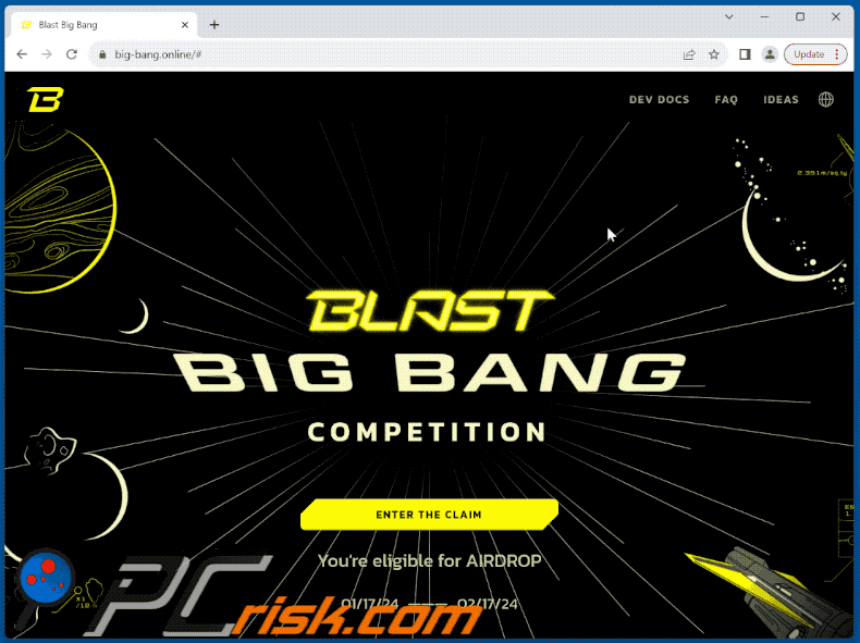 Verschijning van Blast Airdrop oplichterij (GIF)