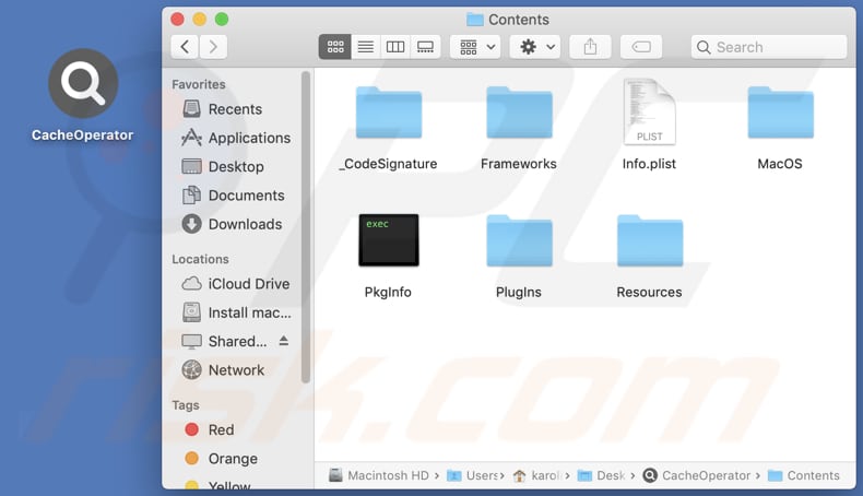 CacheOperator adware installatiemap