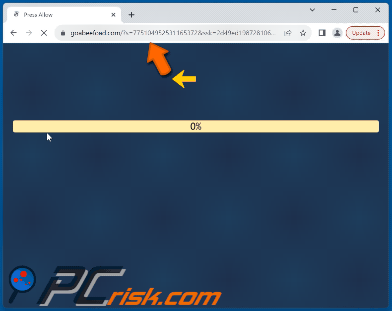 goabeefoad[.]com website uiterlijk (GIF)