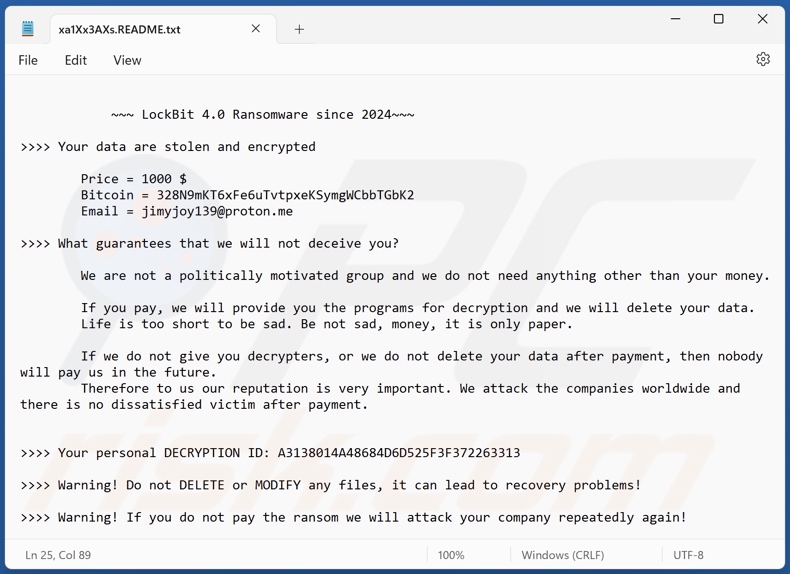 LockBit 4.0 ransomware tekstbestand (xa1Xx3AXs.README.txt)