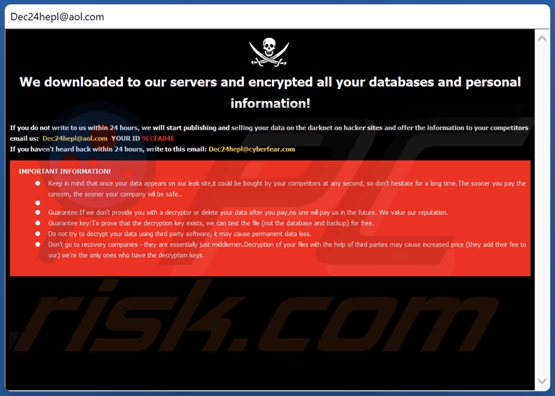 SYSDF ransomware losgeldbrief (pop-up)