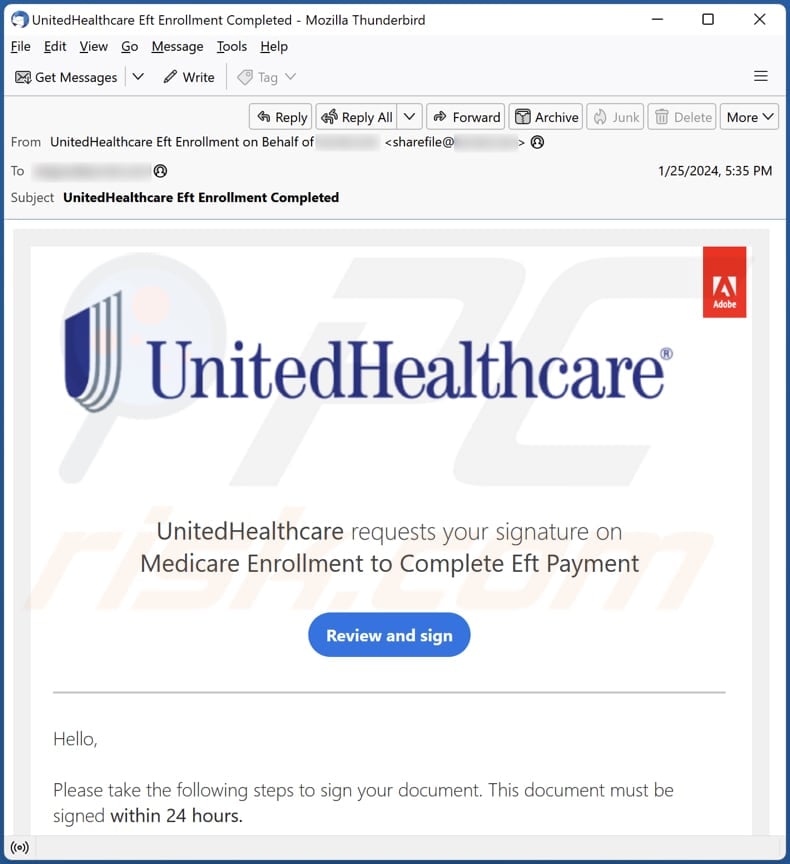 UnitedHealthcare spam e-mailcampagne