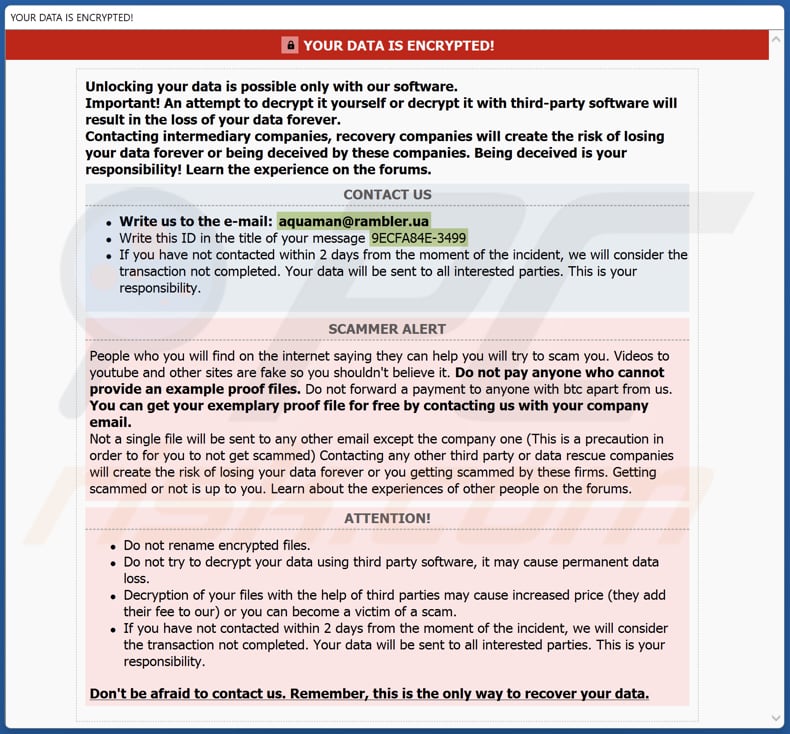 Water ransomware pop-up window (info.hta)