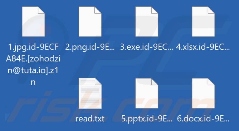 Bestanden versleuteld door de Z1n-ransomware (.z1n-extensie)