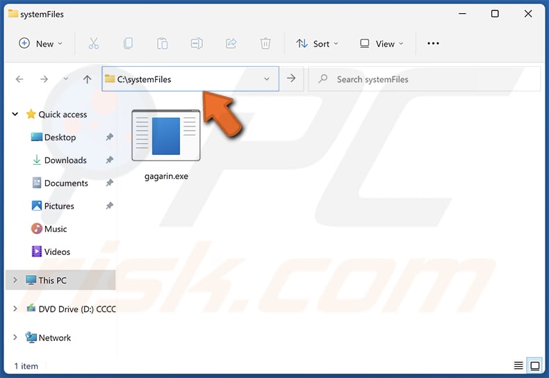 Activate Your McAfee Antivirus License verwijder het gagarin-bestand uit de map systemFiles