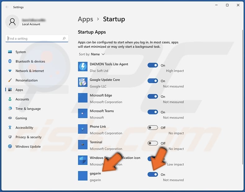 Activate Your McAfee Antivirus License schakel gagarin uit in opstart-apps