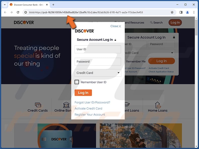 Discover Card Payment On Hold bedrieglijke e-mail gepromote phishingsite