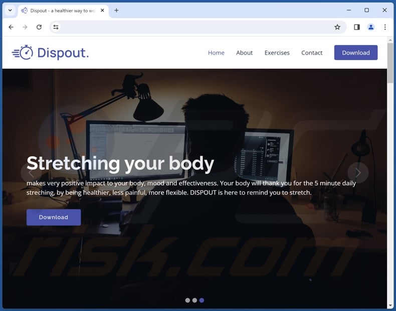 Website gebruikt om Dispout PUA te promoten