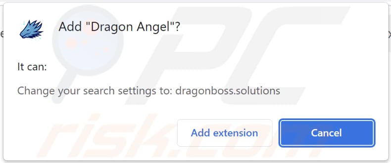 Dragon Angel browser hijacker vraagt om toestemming