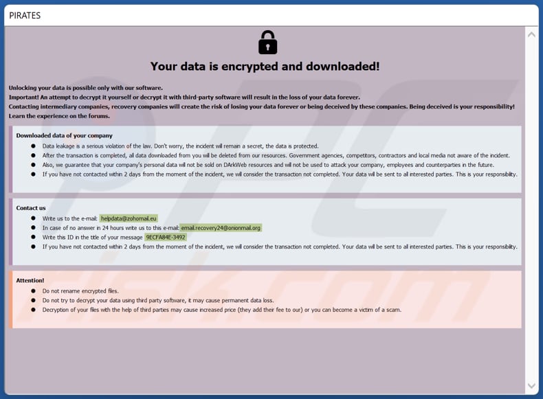 ELITTE87 ransomware pop-up venster