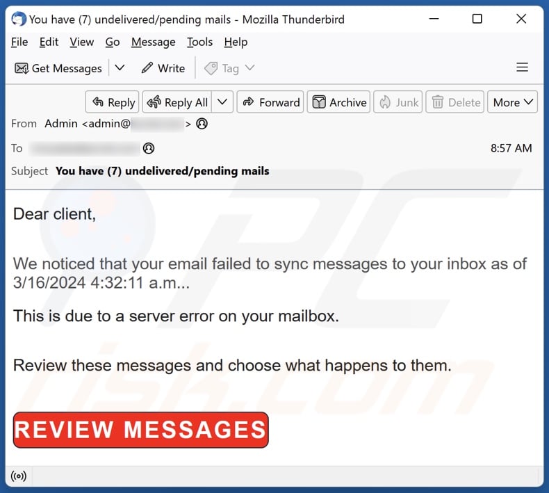 Email Failed To Sync spam e-mailcampagne