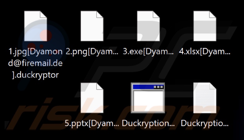 Bestanden versleuteld door Diamond (Duckcryptor) ransomware (.[Dyamond@firemail.de].duckryptor extensie)