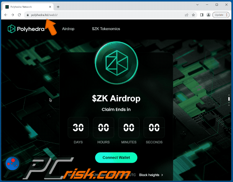 Verschijning van Polyhedra Netwerk $ZK Airdrop zwendel (GIF)