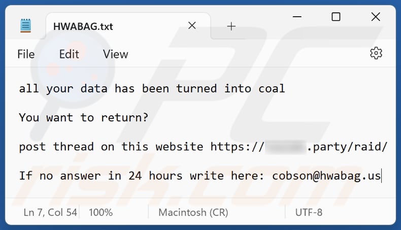 HWABAG ransomware tekstbestand (HWABAG.txt)