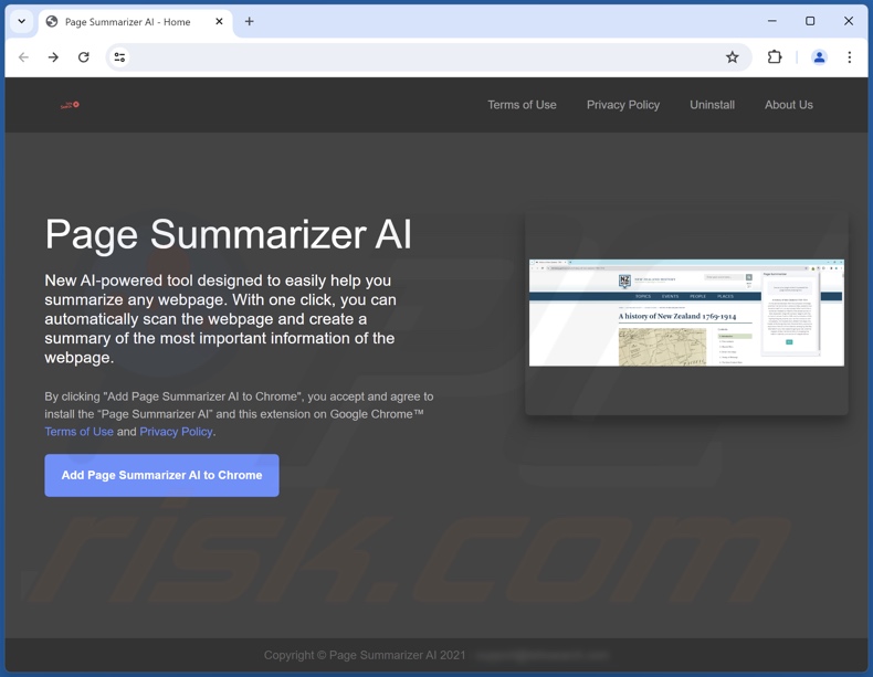 Website promoten Page Summarizer AI