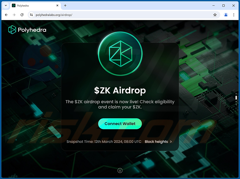 Polyhedra Netwerk $ZK Airdrop drainer website - polyhedralabs[.]org