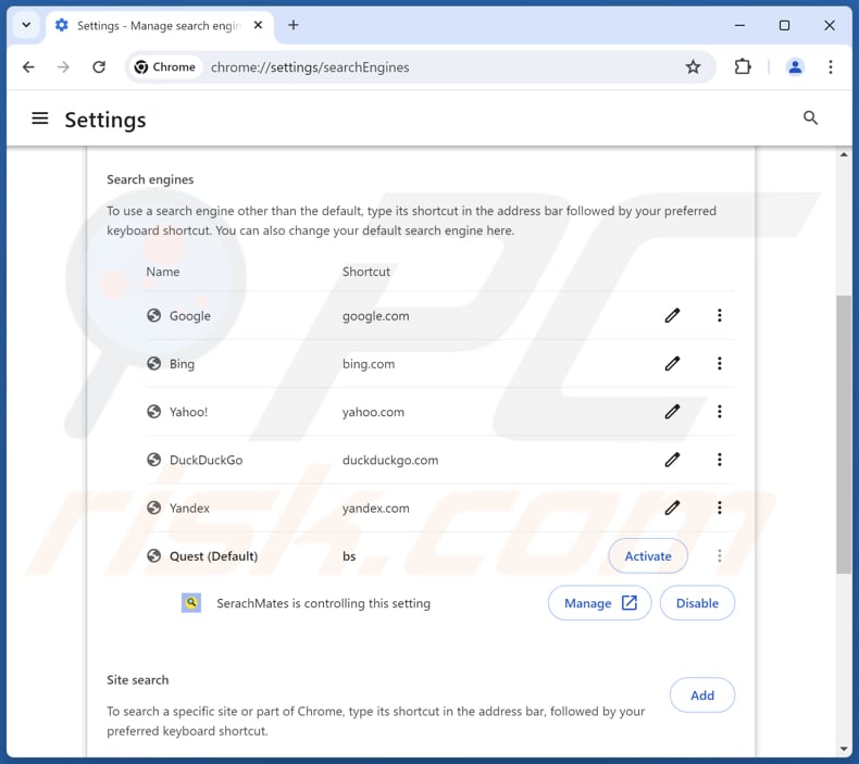 Finditfasts.com uit de standaardzoekmachine van Google Chrome verwijderen