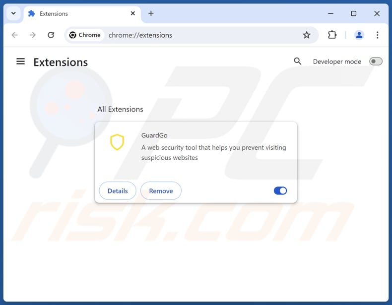 GuardGo stap voor stap verwijderen uit Google Chrome 2