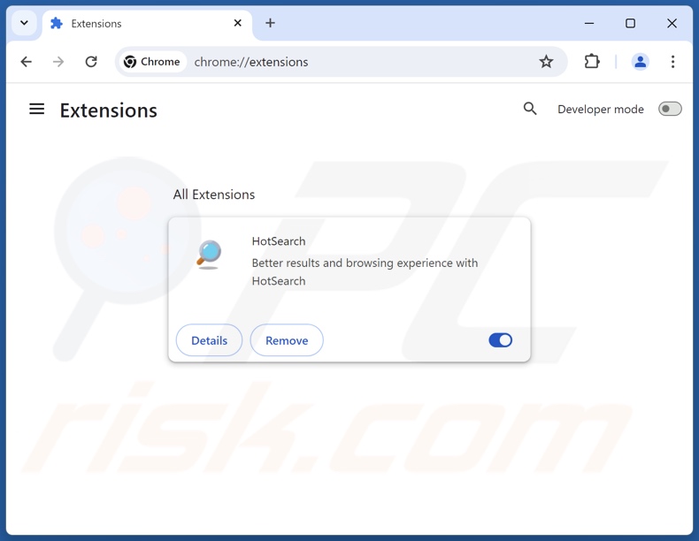 Hotsearch.io gerelateerde Google Chrome-extensies verwijderen