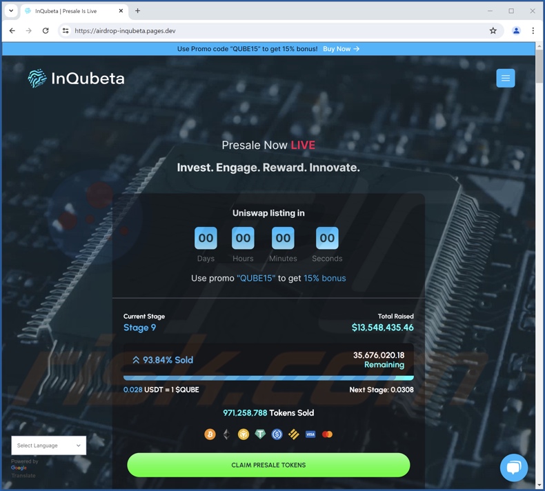 InQubeta Token Presale oplichterij