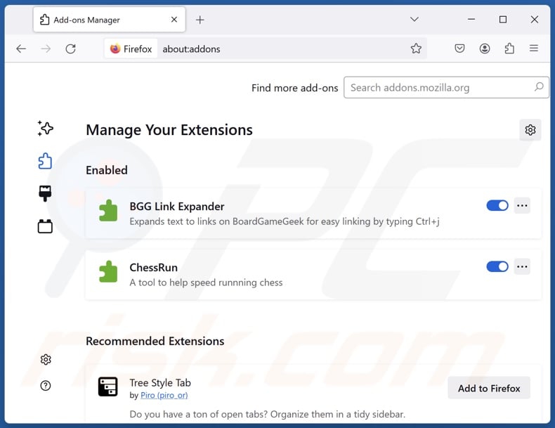 Aan laxsearch.com gerelateerde Mozilla Firefox-extensies verwijderen