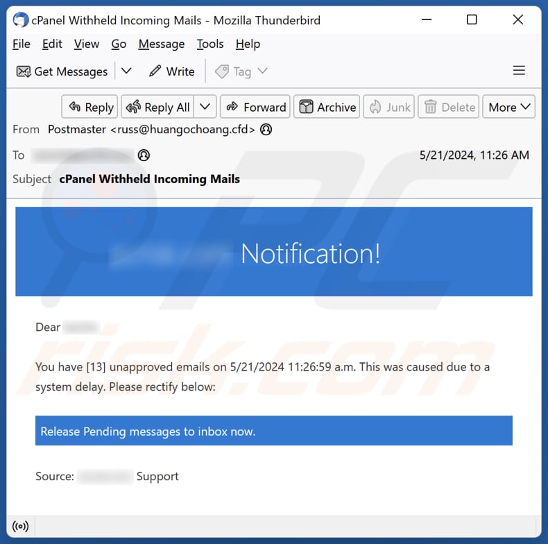 Unapproved Emails spam e-mailcampagne