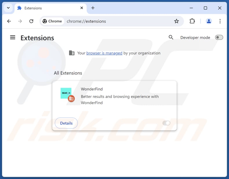 Aan findflarex.com gerelateerde Google Chrome-extensies verwijderen