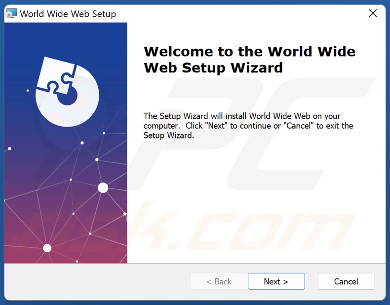 World Wide Web PUA installatie-instelling