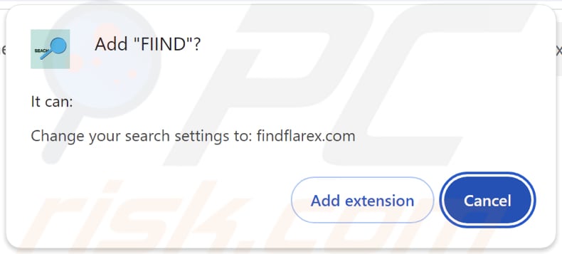 FIIND browser hijacker vraagt om rechten