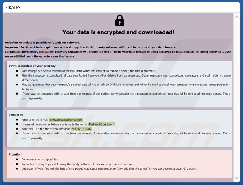 Lexus ransomware losgeldbrief HTA bestand (info.hta)