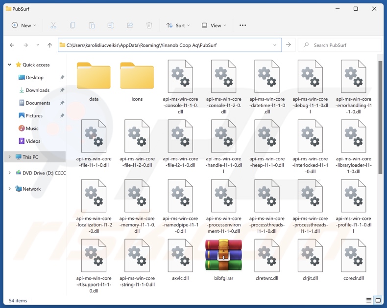PubSurf ongewenste toepassing installatiemap