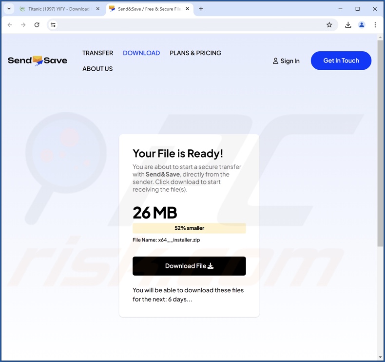 PubSurf ongewenste app die bedrieglijke webpagina promoot