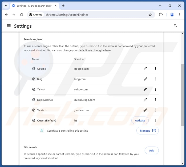 Findflarex.com uit de standaardzoekmachine van Google Chrome verwijderen