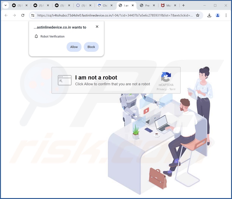 Een ander uiterlijk van fastinlinedevice.co[.]in webpage
