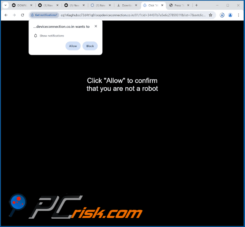 loopdeviceconnection.co[.]in website optreden (GIF)