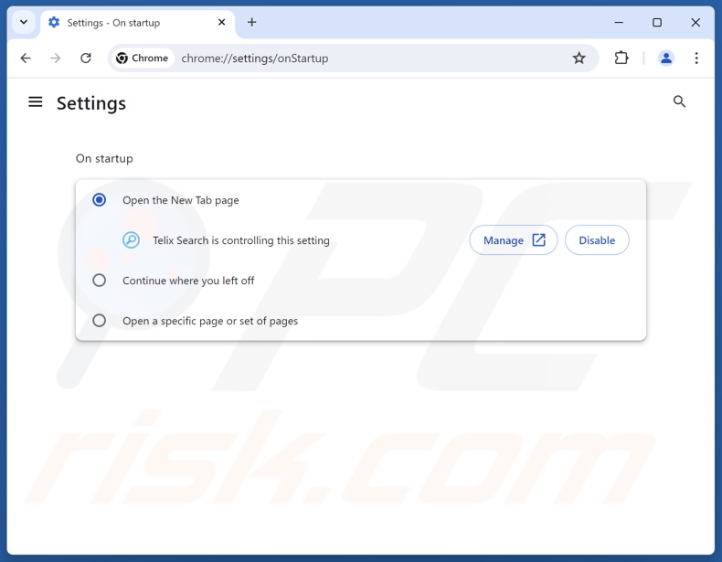 Telixsearch.com verwijderen uit de startpagina van Google Chrome