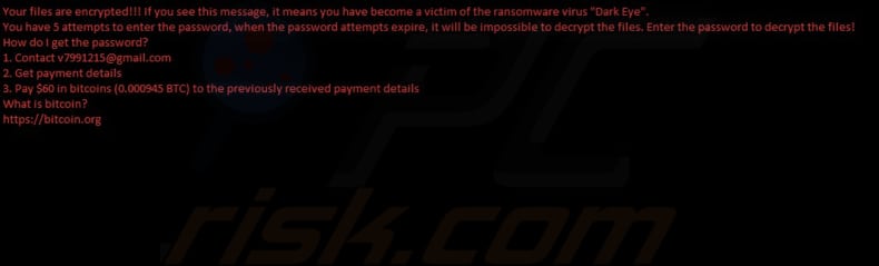 Dark Eye ransomware behang