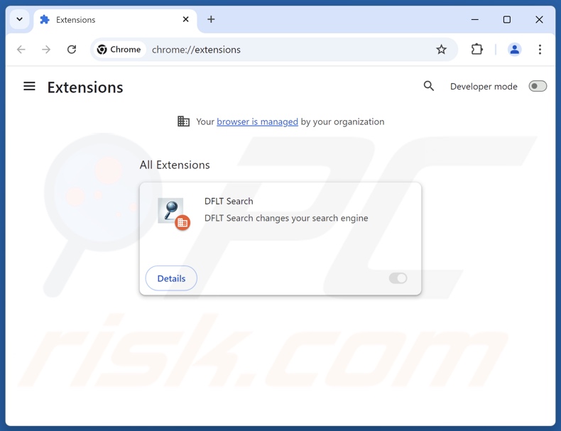Aan dfltsearch.com gerelateerde Google Chrome-extensies verwijderen