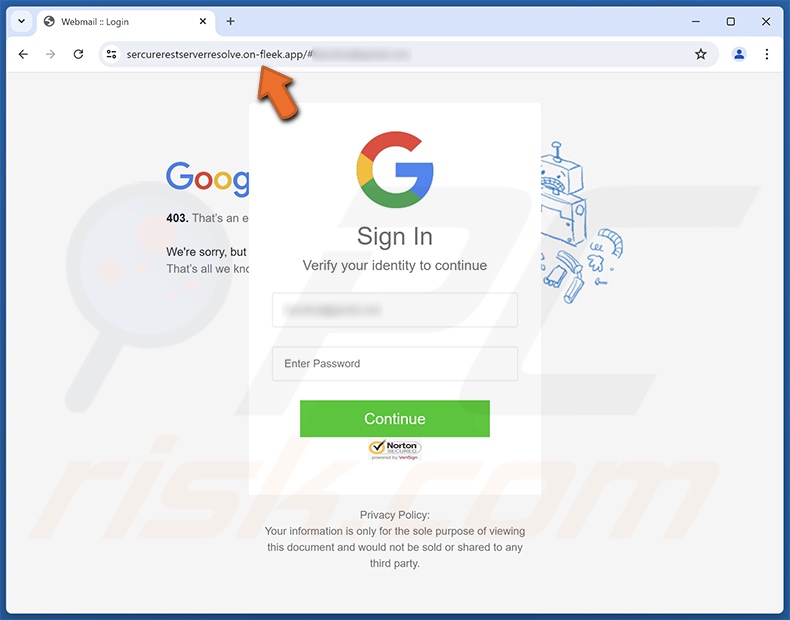 Mailbox Abuse Notice bedrieglijke e-mail gepromote phishingsite