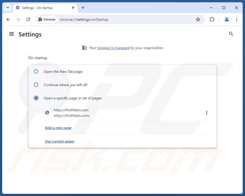 Finditfasts.com verwijderen uit de startpagina van Google Chrome